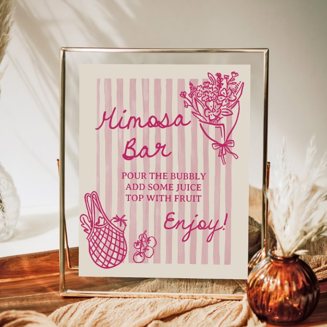 Póster Bar de Mimosa para Despedida de Soltera Dibujado a (Subido por el creador)