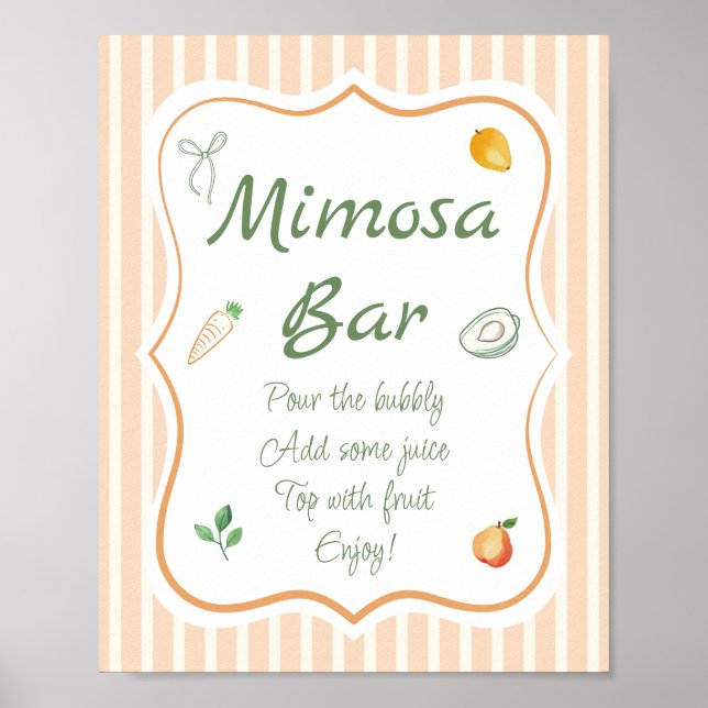 Póster Bar de Mimosa para Despedida de Soltera en el Merc (Frente)