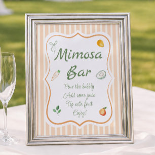 Póster Bar de Mimosa para Despedida de Soltera Fuera del