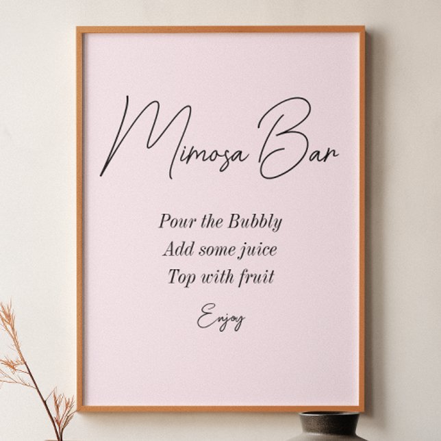 Póster Bar de Mimosa Rosa Recepción Nupcial  (Subido por el creador)