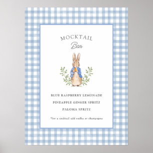 Póster Bar de Mocktail para Baby Shower del Conejo de Cue