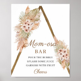 Póster Bar de moda Boho Dried Palm Pampas Grass Momosa