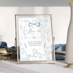 Póster Bar de Mom-osa para Baby Shower de Toile de Jo Nur