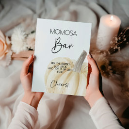 Póster Bar de Momosa para Baby Shower de Calabaza