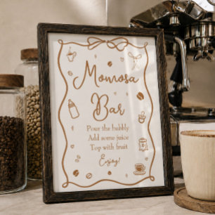Póster Bar de Momosas para Baby Shower de Café