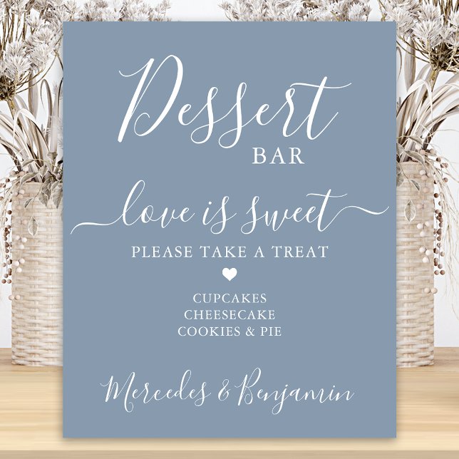 Póster Bar de Postres de Boda Amor Dulce Polvo Azul Perso (Subido por el creador)