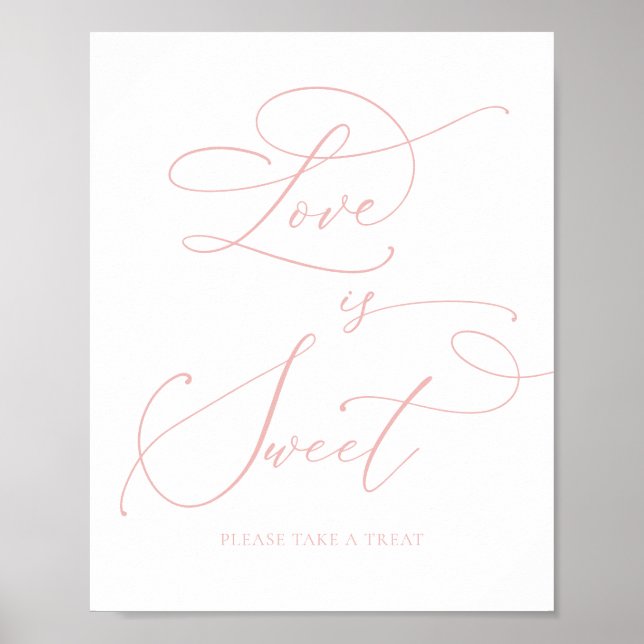 Póster Bar de postres dulces con champagne Rubor Pink Lov (Frente)