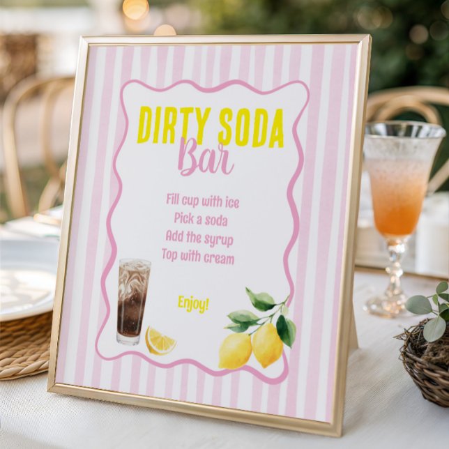 Póster Bar de Refresco Sucio con Rayas Rosadas para Gradu (Subido por el creador)