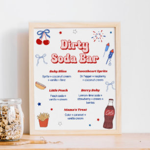 Póster Bar de refrescos sucios para baby shower de Americ