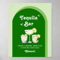 Bar de Tequila Retro Citrus Verde Lima