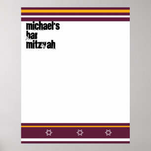 Póster Bar deportivo Mitzvah Rótulo a bordo - Redskins