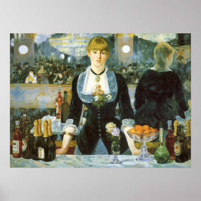 Póster Bar en el Folies Bergere por Edouard Manet (Frente)
