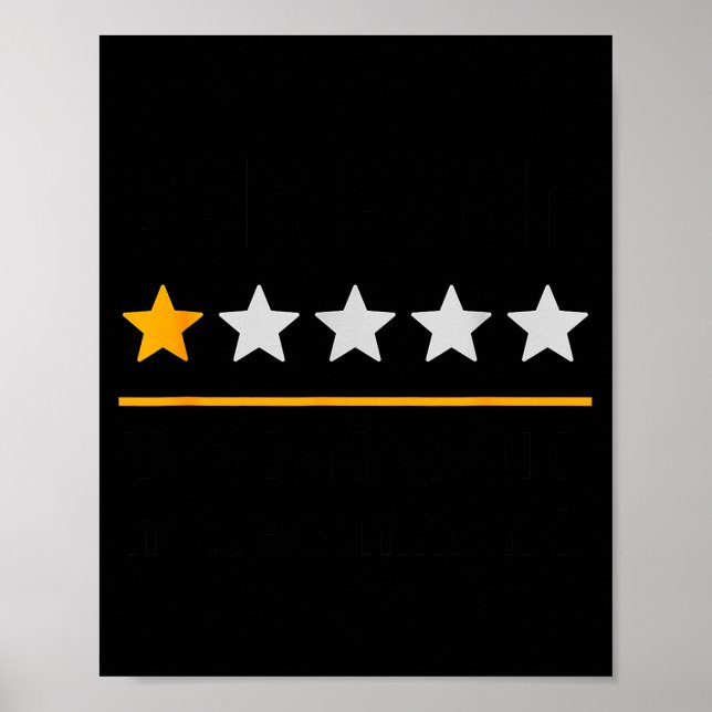 Póster Bar Exam Survivor Funny 1 Star Very Bad Would Not  (Frente)