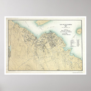 Póster Bar Harbor, Mapa del Plan ME 1896