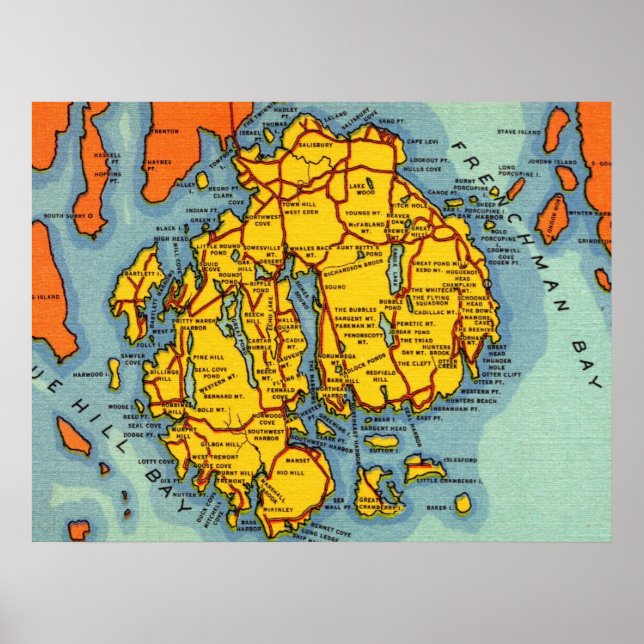 Póster Bar Harbour - Acadia Park (Frente)