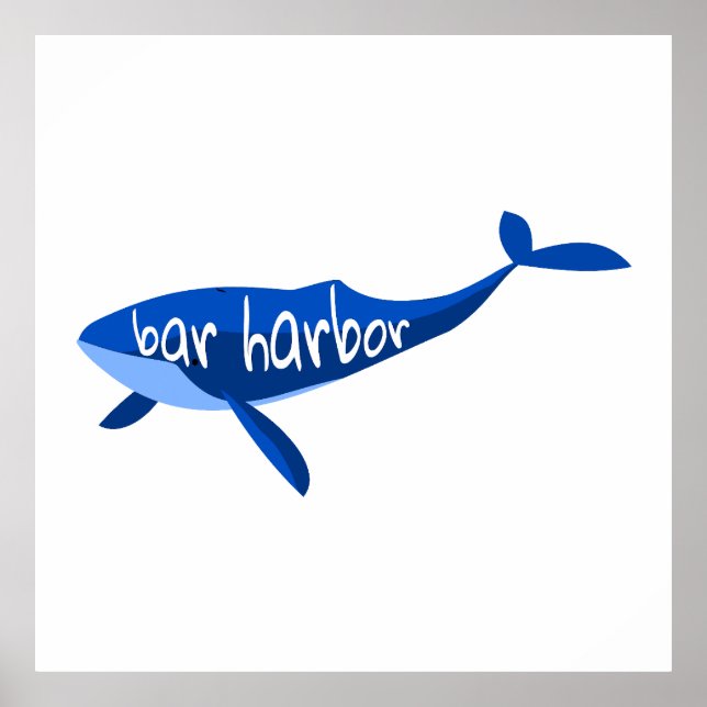 Póster Bar Harbour Maine Whale (Frente)