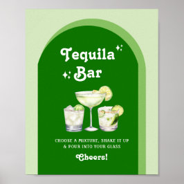 Póster Bar Lime Green Citrus Retro Tequila