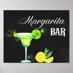 Póster Bar Margarita con fondo negro