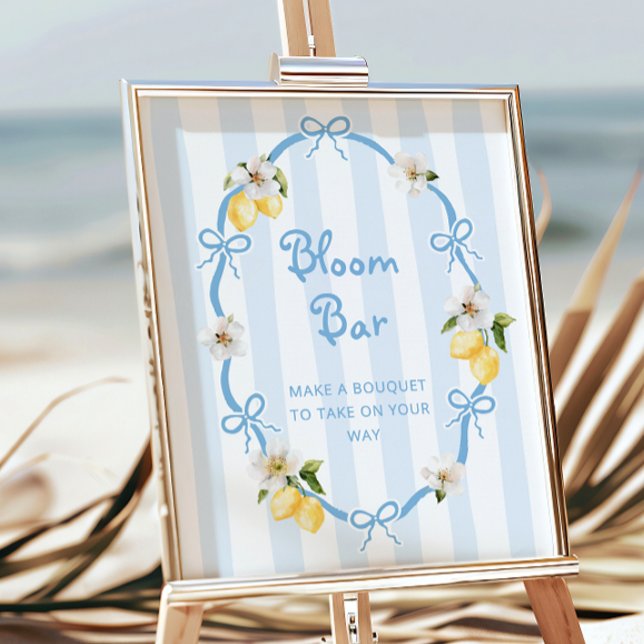Póster Bar mediterráneo con flores azules de limón (Subido por el creador)