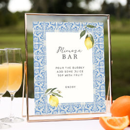 Póster Bar mediterráneo Tiles Amalfi Capri Mimosa