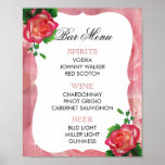 Póster Bar Menu -  Victorian Dusty Rose<br><div class="desc">Poster. Victorian Dusty Rose Wedding Bar Menu. Great for other events too. ⭐This Product is 100% Customizable. Graphics and/or text can be added, deleted, moved, resized, changed around, rotated, etc... ✔(just by clicking on the "EDIT DESIGN" area) ⭐99% of my designs in my store are done in layers. This makes...</div>