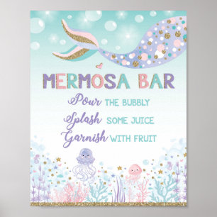 Póster Bar Mermosa Bar Mermaid Signo de la barra de Mimos