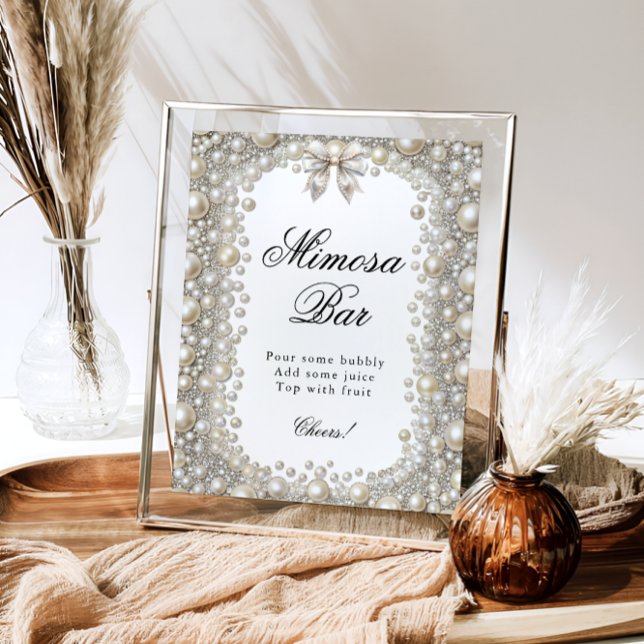 Póster Bar Mimosa con ducha de novia de diamantes y perla (Subido por el creador)