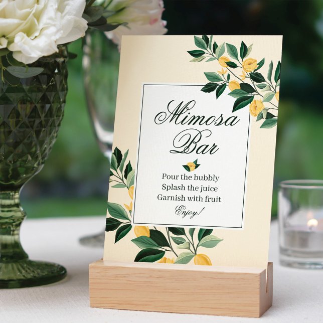 Póster Bar Mimosa elegante con arbol floral con flores de (Subido por el creador)