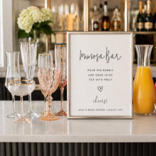 Póster Bar Mimosa Minimalista Ducha Negra y Blanca