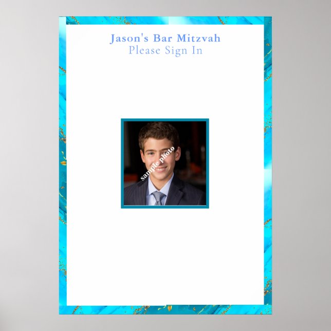 Póster Bar Mitzvah, Costumbre, Tablero de firma de fotos (Frente)