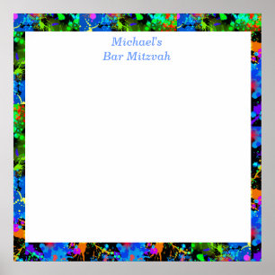 Póster Bar Mitzvah, Faux Neon, Letrero