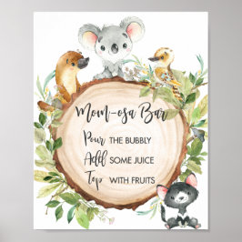 Póster Bar Mom-osa de Australia con flores de vegetación