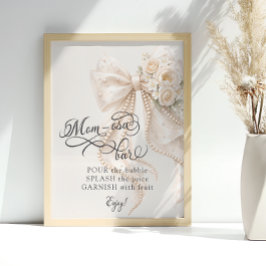 Póster Bar Mom-osa de Elegante Arco Floral para Baby Show
