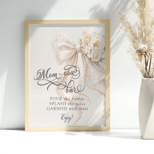 Póster Bar Mom-osa de Elegante Arco Floral para Baby Show