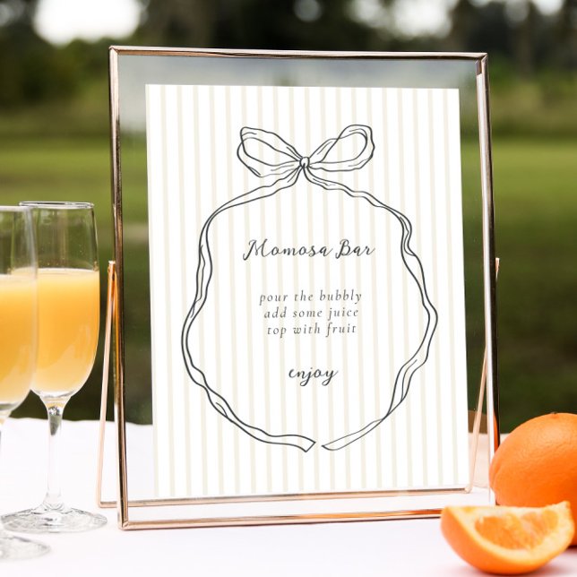 Póster Bar Momosa de Baby Shower Neutral con arco caprich (Subido por el creador)