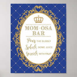 Póster Bar Momosa Rótulo Royal Blue Gold Prince Mimosa Ba