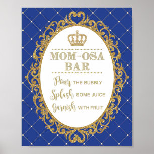 Póster Bar Momosa Rótulo Royal Blue Gold Prince Mimosa Ba