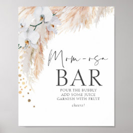 Póster Bar Pampas Grass Floral Baby Shower Mom-osa