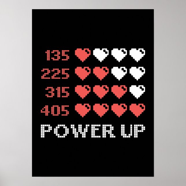 Póster Bar Power Up, Funny, Gamer, Retro, Geek, Nerd (Frente)