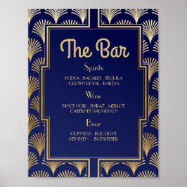 Póster Bar Rótulo Boda Recepción 1920 Veinte años Art Dec