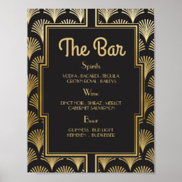 Póster Bar Rótulo Boda Recepción 1920 Veinte años Art Dec