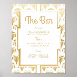 Póster Bar Rótulo Boda Recepción 1920 Veinte años Art Dec