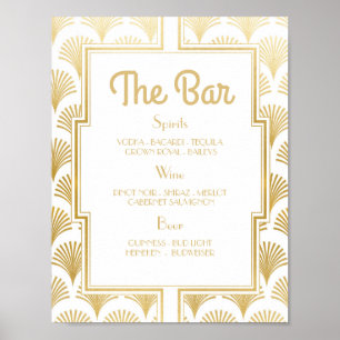 Póster Bar Rótulo Boda Recepción 1920 Veinte años Art Dec