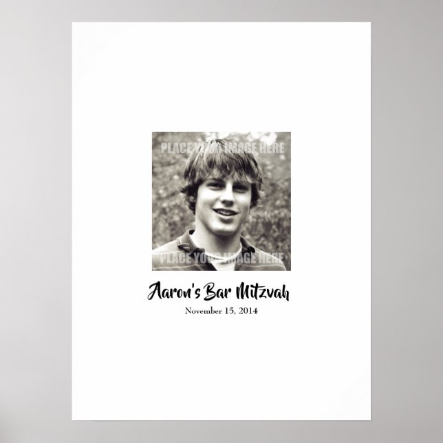 Póster Bar Rótulo Mitzvah En Poster De Junta Fiesta (Frente)
