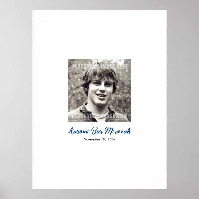 Póster Bar Rótulo Mitzvah En Poster De Junta Fiesta (Frente)