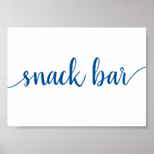 Póster Bar sencillo de aperitivos   Azul francés Cualquie