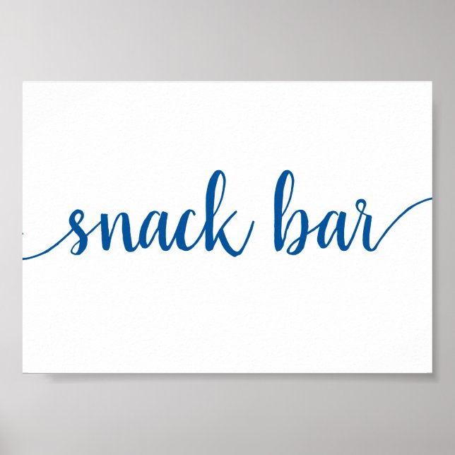 Póster Bar sencillo de aperitivos | Azul francés Cualquie (Frente)