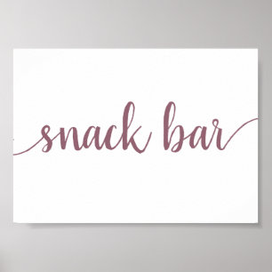 Póster Bar sencillo de aperitivos Mauve Pink Any Event