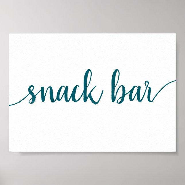 Póster Bar sencillo de aperitivos | Verde azulado Aqua Cu (Frente)