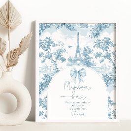 Póster Bar Toile de Jouy French Bow Mimosa